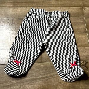 Baby Adorable Stripped & Bow Footsie Pants